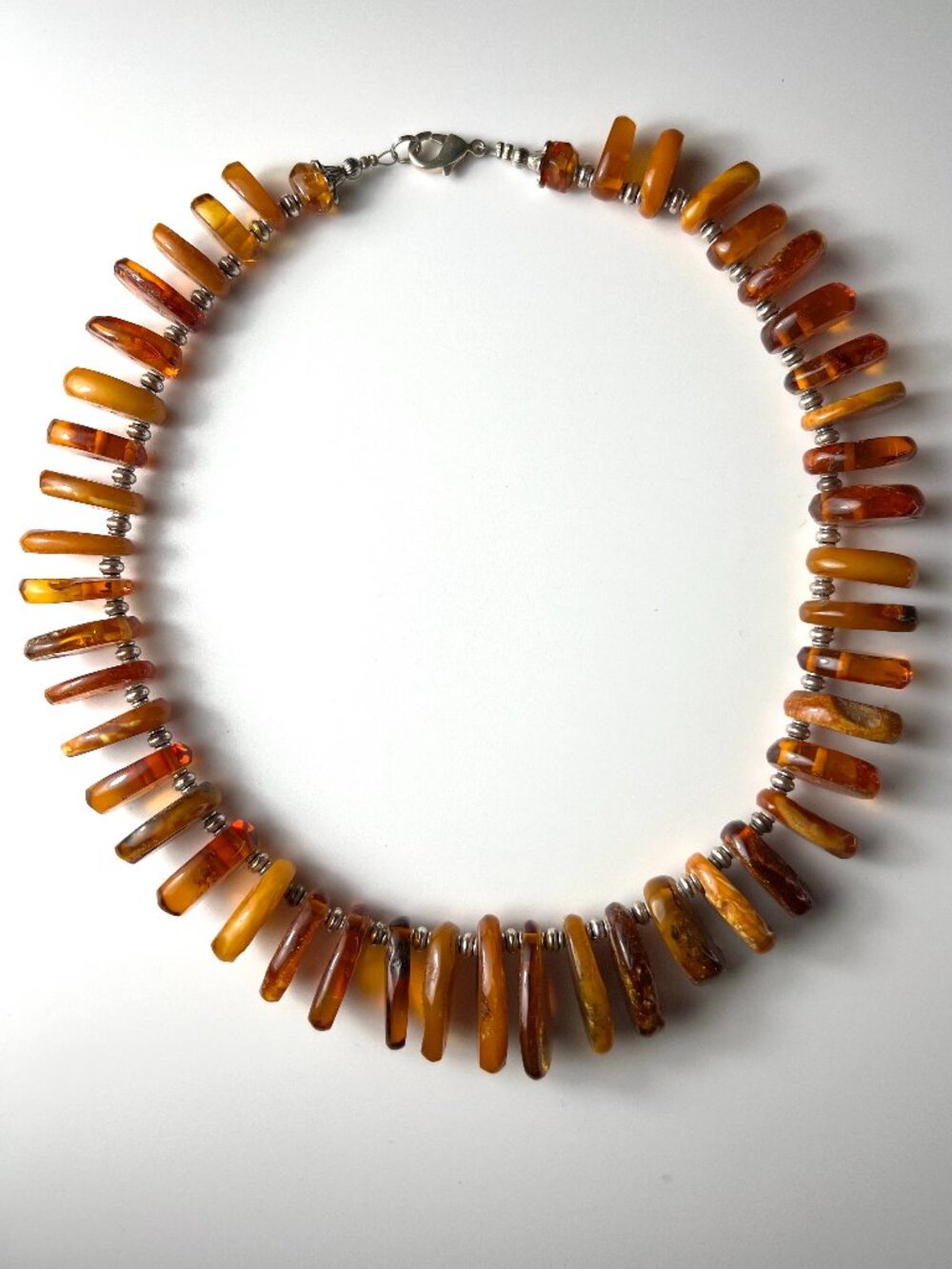 VTG Baltic Amber Statement Necklace - Multi-Tone Butterscotch & Cognac Nuggets